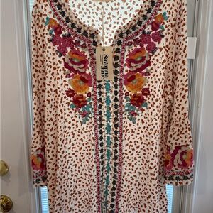 Savanna Jane Multicolor Embroidered Tunic